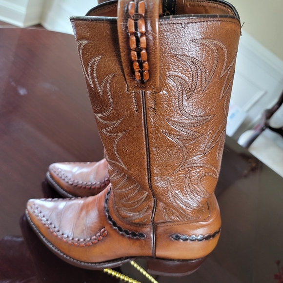DAN POST Rare Find  EXOTIC STITCH COWBOY BOOTS - Picture 15 of 15